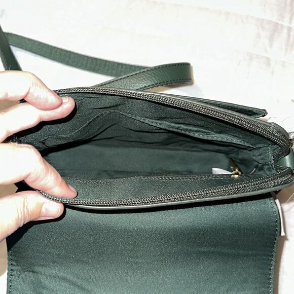 Fossil Kinley Pine Green Genuine Leather SmallโCrossbody - Picture 11 of 15